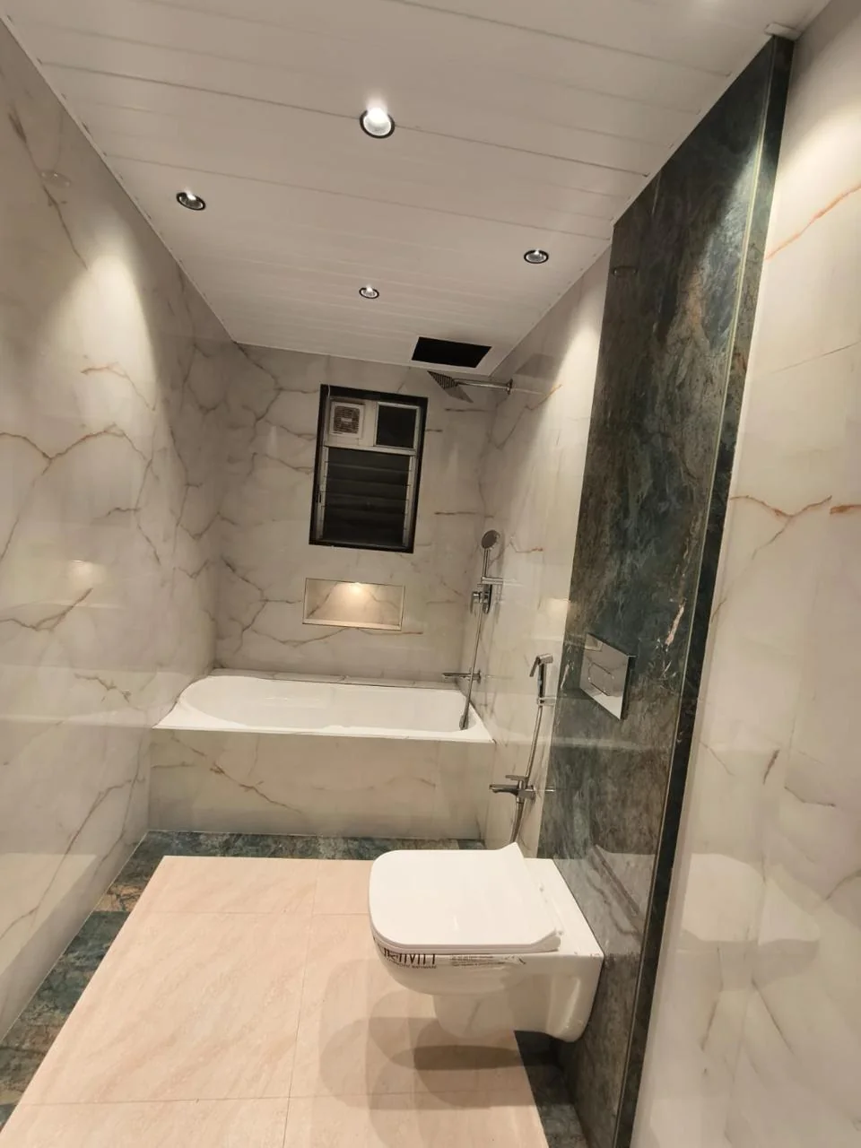 Actual completed bathroom interior