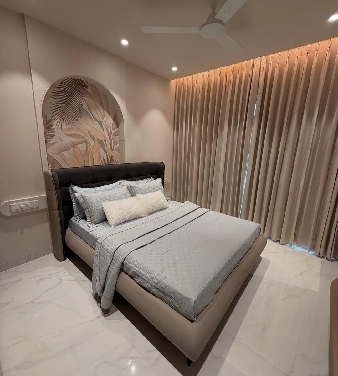 Actual completed bedroom interior