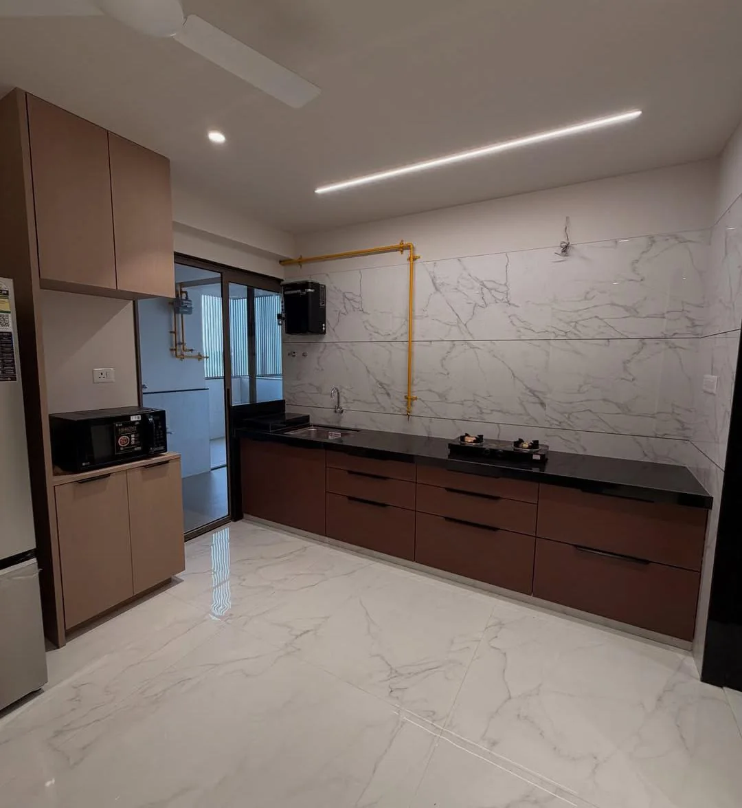 Actual completed modular kitchen