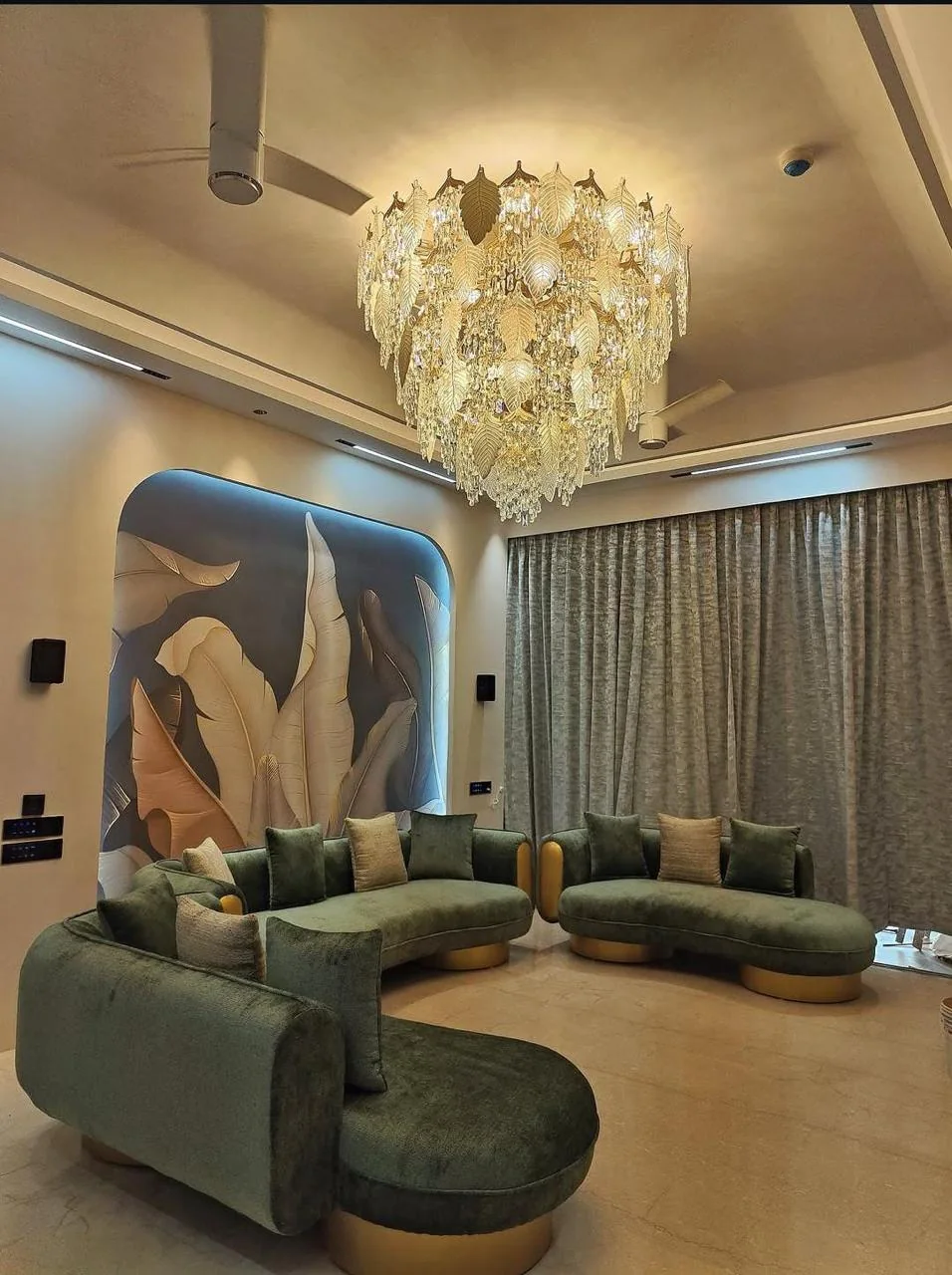Actual completed luxury living room interior by Royal Contractor