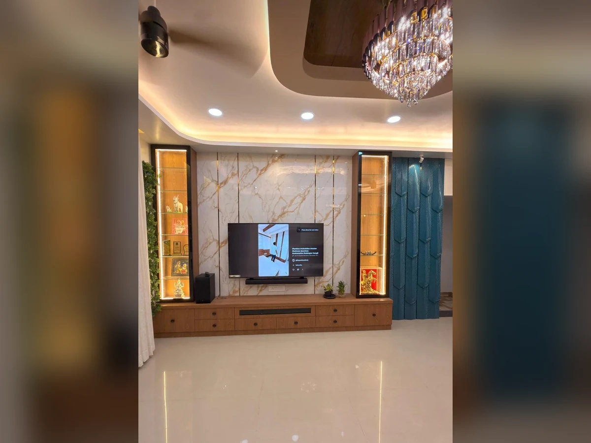 Completed living room tv feature wall by Royal Contractor