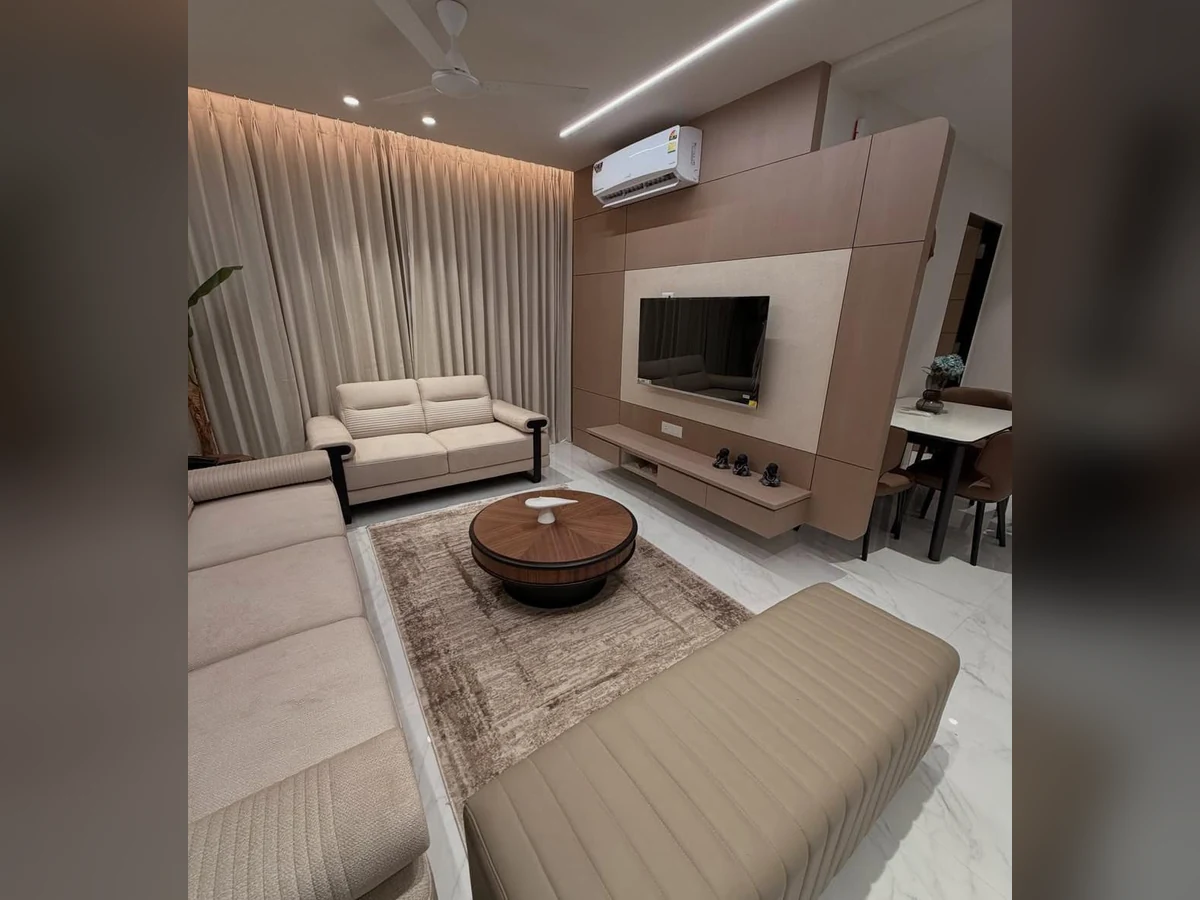 Completed living room transformation by Royal Contractor